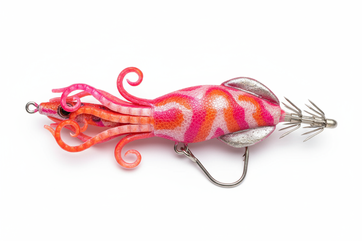 señuelo para pesca calamar hecho a mano